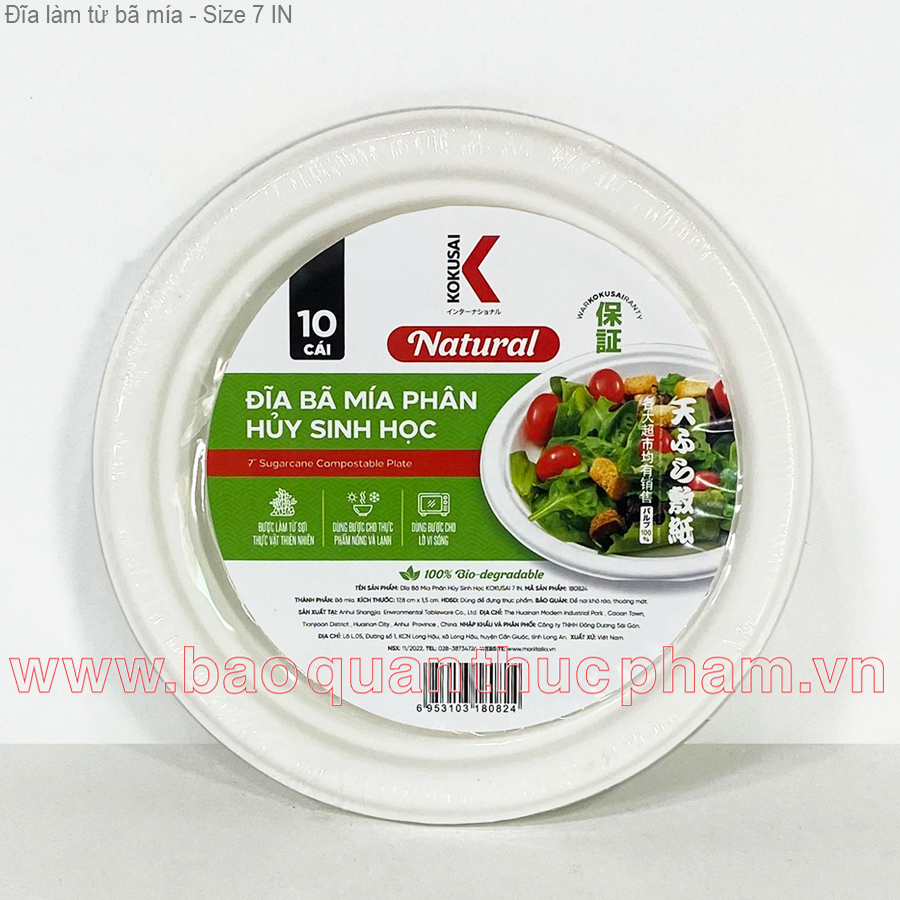 Đĩa làm từ bã mía - Size 7 IN