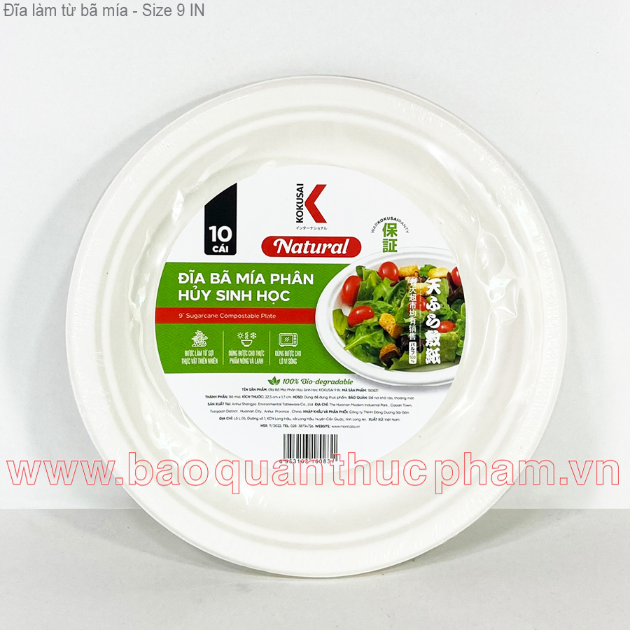 Đĩa làm từ bã mía - Size 9 IN